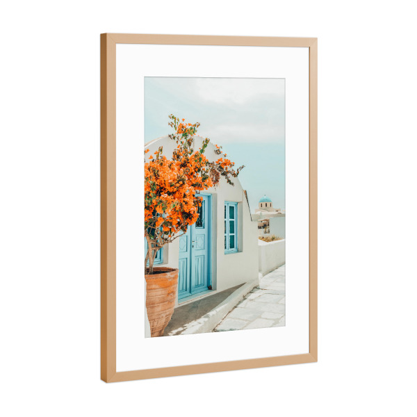 Poster mit Rahmen Kupfer "Greece Airbnb, Greece Photography" artboxONE - Städte,Architektur