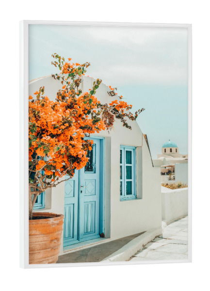 Poster mit weißem Rahmen "Greece Airbnb, Greece Photography" artboxONE - Städte,Architektur