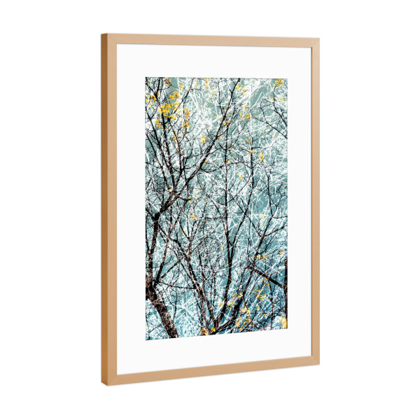 Poster mit Rahmen Kupfer "Overlapping Branches" artboxONE - Natur,Abstrakt