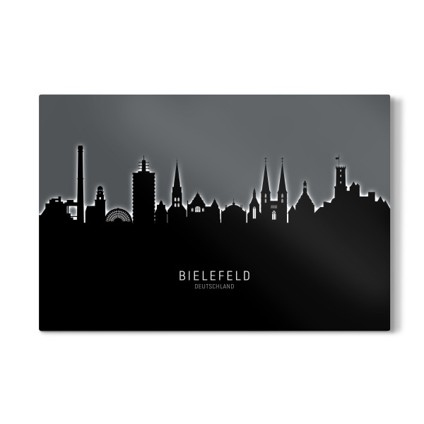 Galerie-Print "Bielefeld Skyline Glow White" 30x20 cm artboxONE