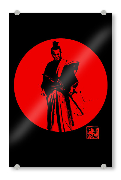 Acrylglasbild "Soleil roug ein red sun" artboxONE - Film - Sun,Samurai,Sumie,Japan,Kämpfer,Krieger,Warrior,Schwert,Schwerkunst