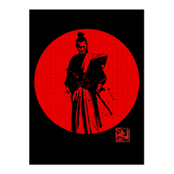Puzzle Ravensburger "Soleil roug ein red sun" artboxONE - Film - Sun,Samurai,Sumie,Japan,Kämpfer,Krieger,Warrior,Schwert,Schwerkunst - Bild sun