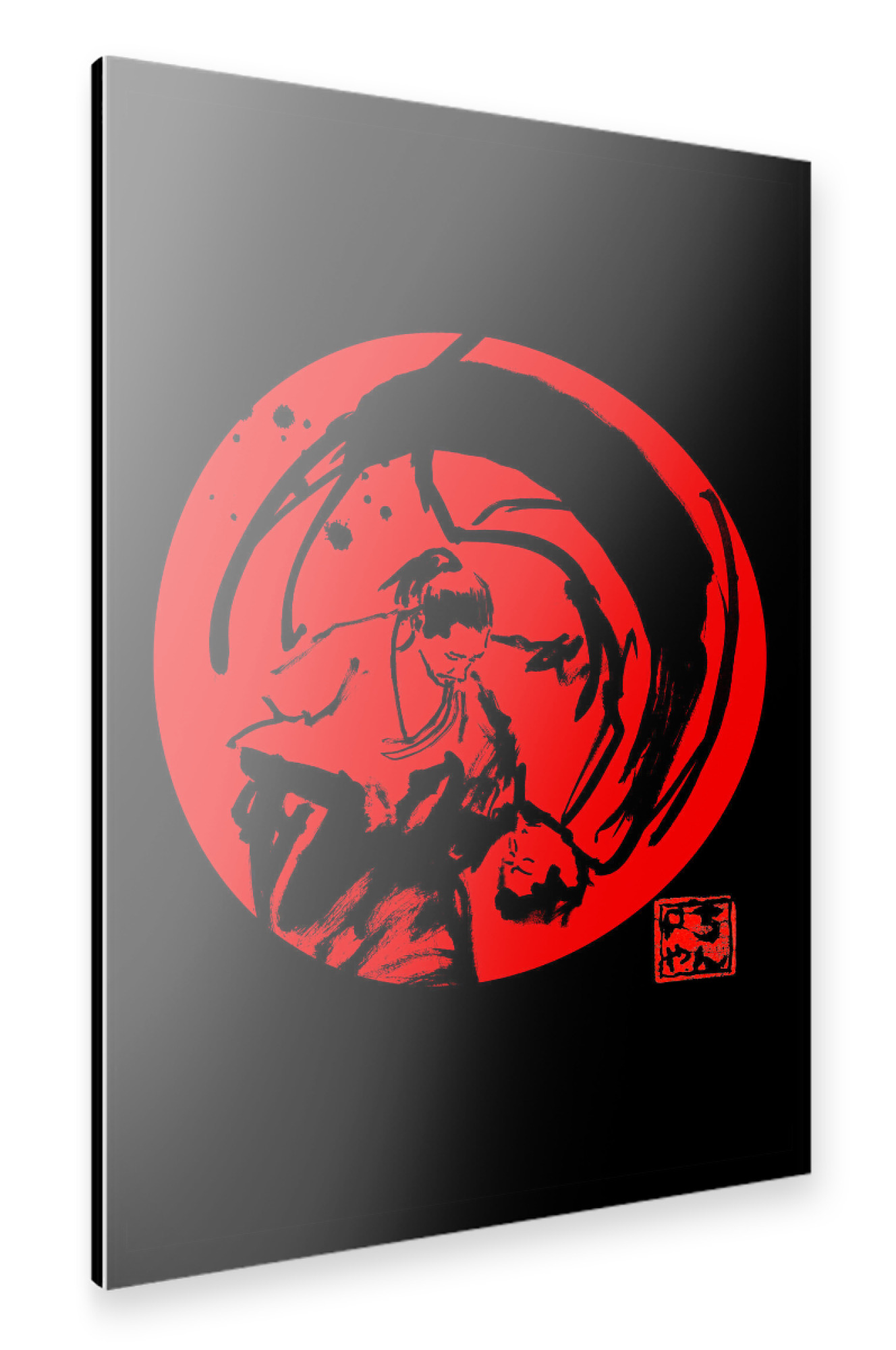 Alu-Dibond "Aikido in black" 30x20 cm artboxONE