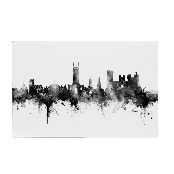 Holzbild "Warwick England Skyline Black" artboxONE - Städte,Schwarzweiß
