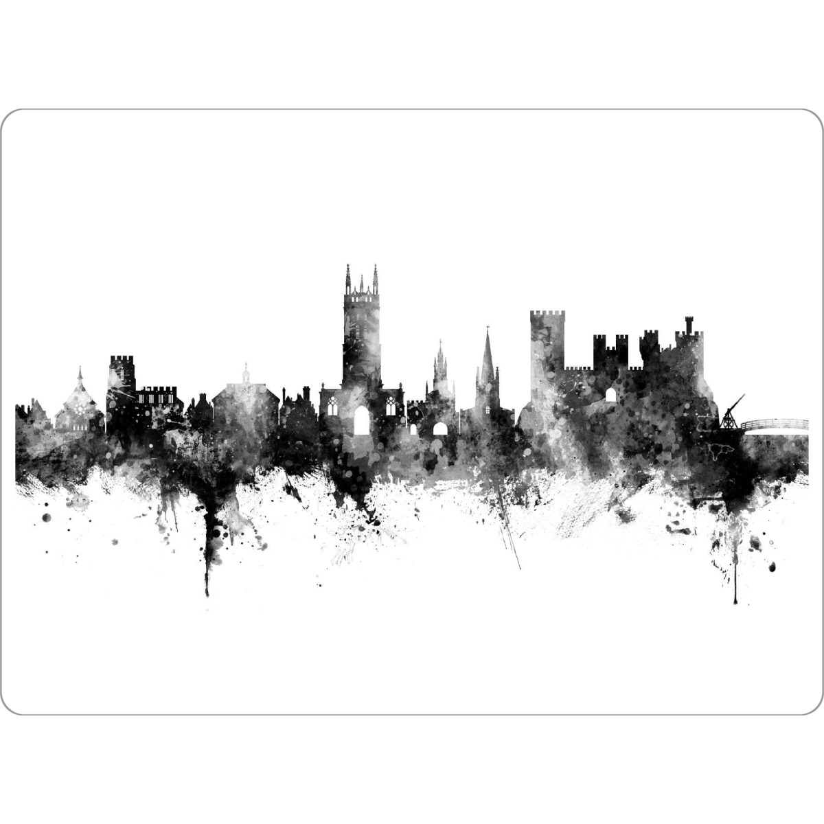 Tischset "Warwick England Skyline Black" artboxONE - Städte,Schwarzweiß