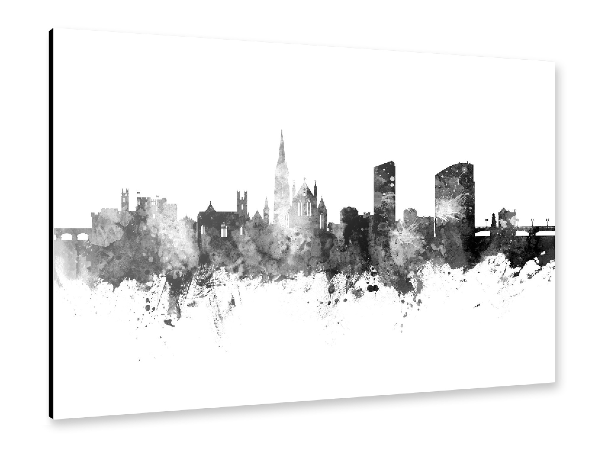 Alu-Dibond "Limerick Ireland Skyline Black" 75x50 cm artboxONE