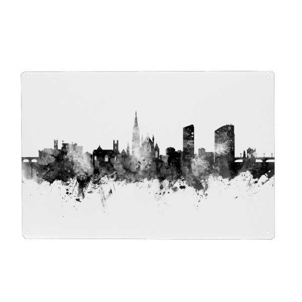 Holzbild "Limerick Ireland Skyline Black" artboxONE - Städte,Schwarzweiß
