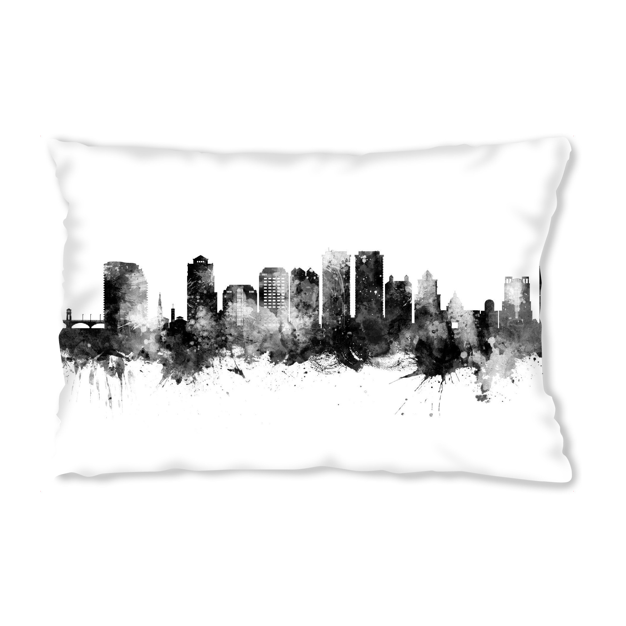 Design-Kissen "West Palm Beach Skyline Black" artboxONE - Städte,Schwarzweiß