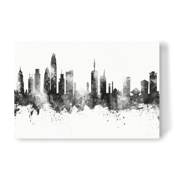 Leinwandbild "Nairobi Kenya Skyline Black" artboxONE - Städte,Schwarzweiß