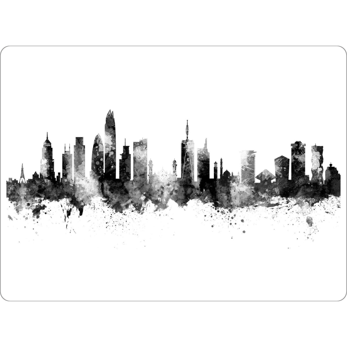 Tischset "Nairobi Kenya Skyline Black" artboxONE - Städte,Schwarzweiß