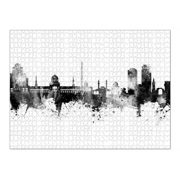 Puzzle Ravensburger "Damascus Syria Skyline Black" artboxONE - Städte,Schwarzweiß