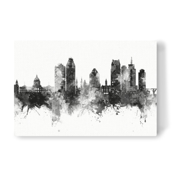 Leinwandbild "Saint Paul Minnesota Skyline Black" artboxONE - Städte,Schwarzweiß