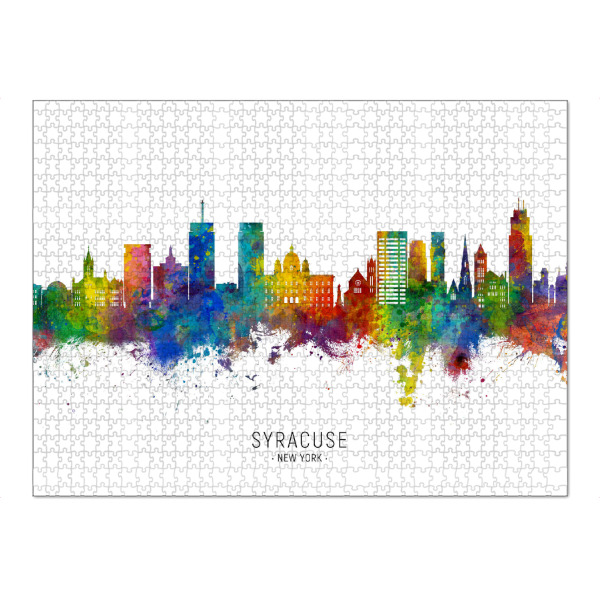 Puzzle Ravensburger "Syracuse New York Skyline txt" artboxONE - Städte