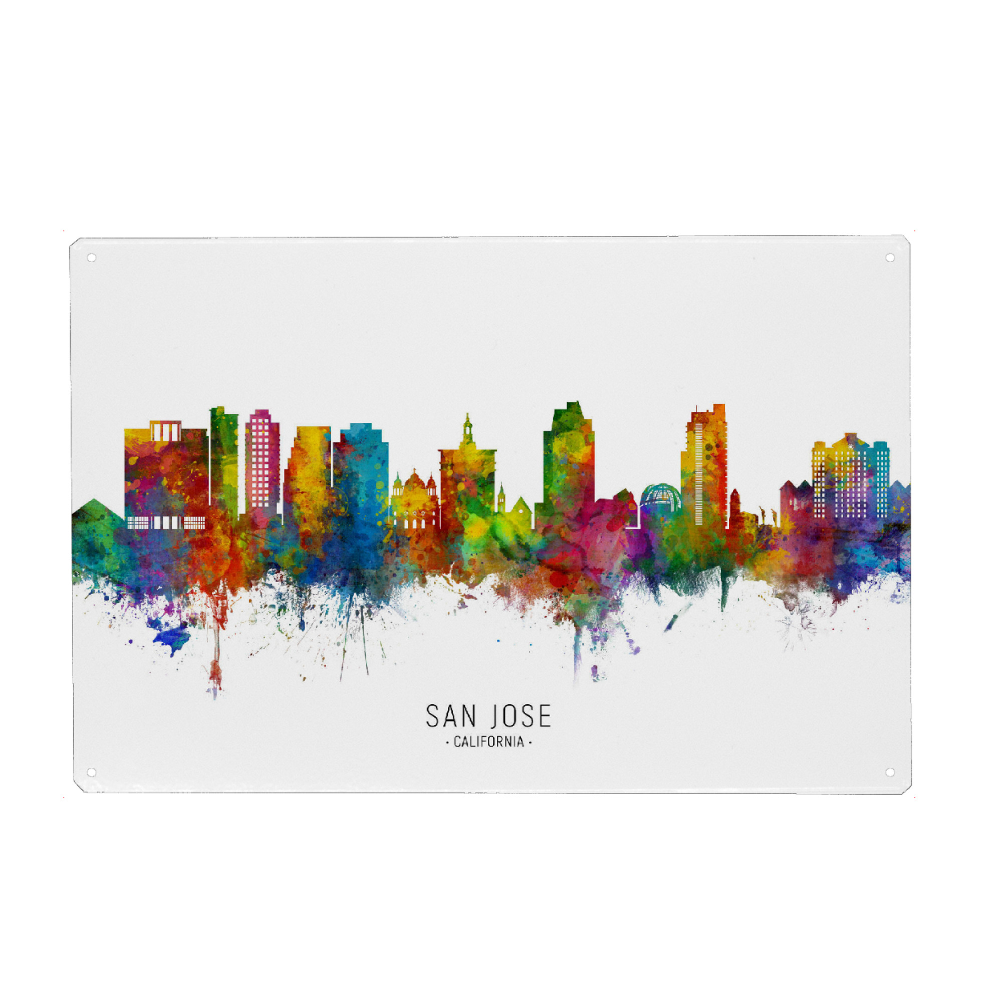 Metall Poster "San Jose California Skyline txt" artboxONE - Städte