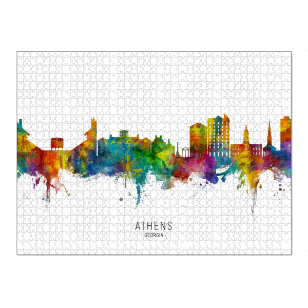 Puzzle Ravensburger "Athens Georgia Skyline txt" artboxONE - Städte