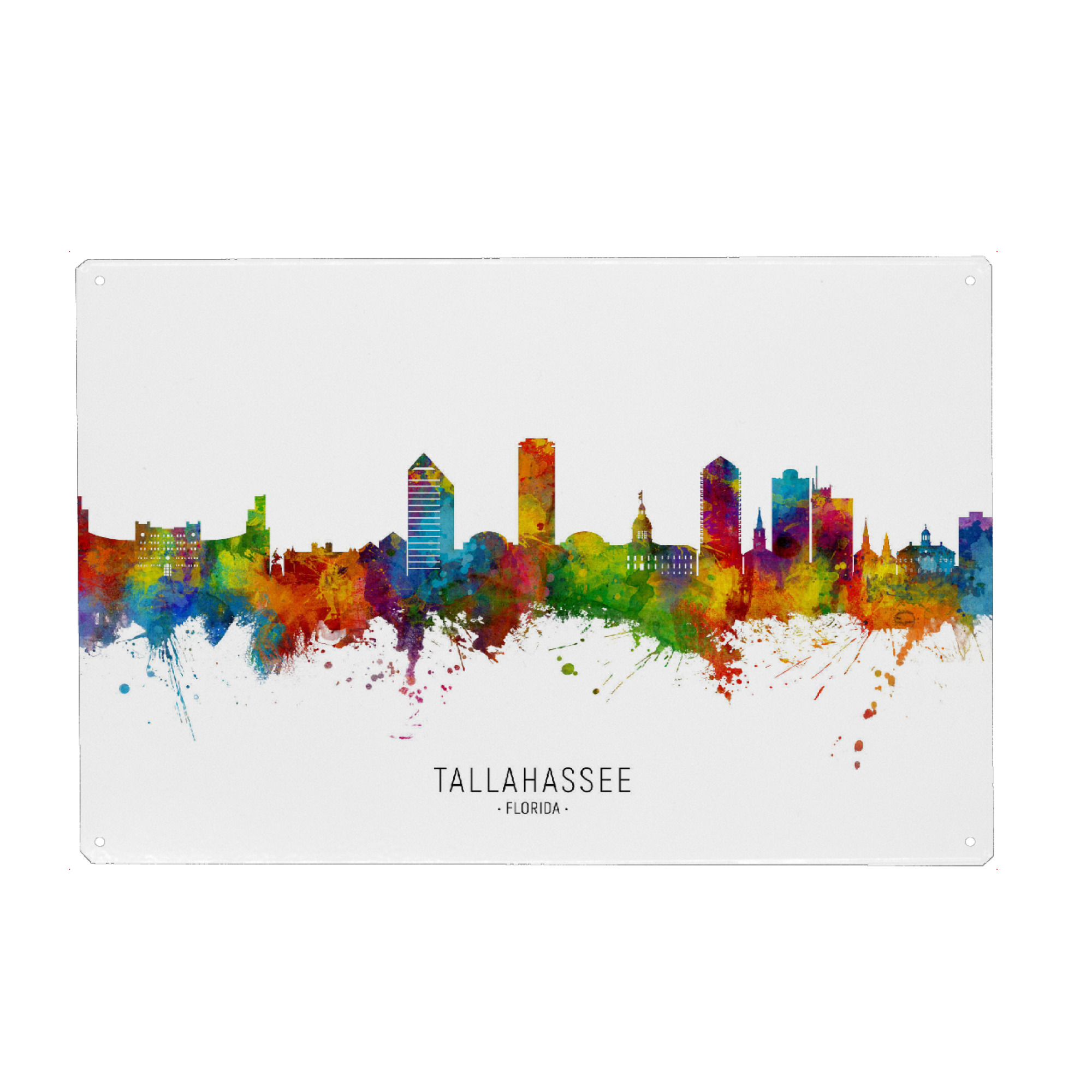 Holzbild "Tallahassee Florida Skyline txt" artboxONE - Städte
