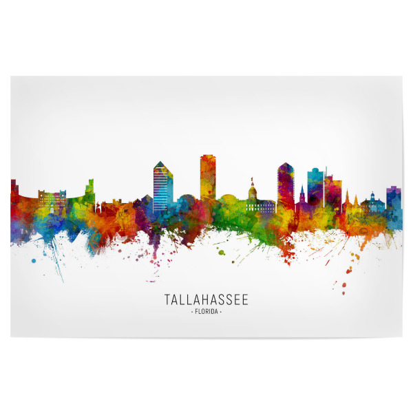 Poster 30x20 cm "Tallahassee Florida Skyline txt" artboxONE - Städte