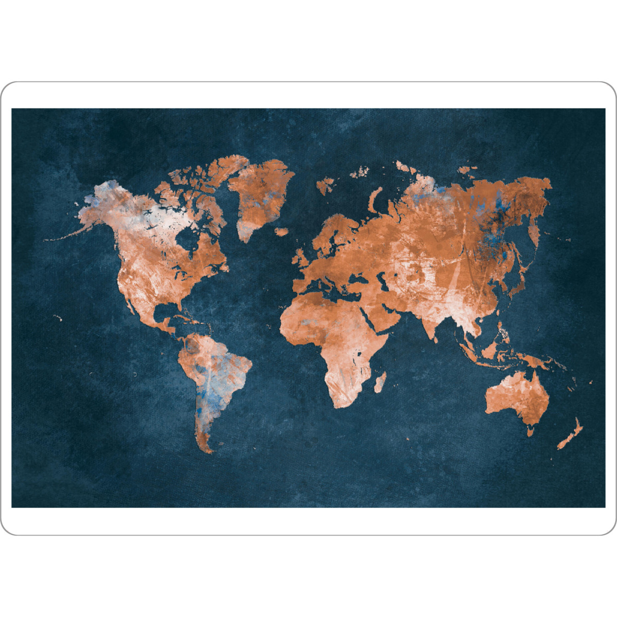 Tischset "World map brown and dark blue" artboxONE - Reise,Kartografie - World map,Map,Maps,Atlas,Brown,Dark blue,Weltkarte,Karte - Bild world map