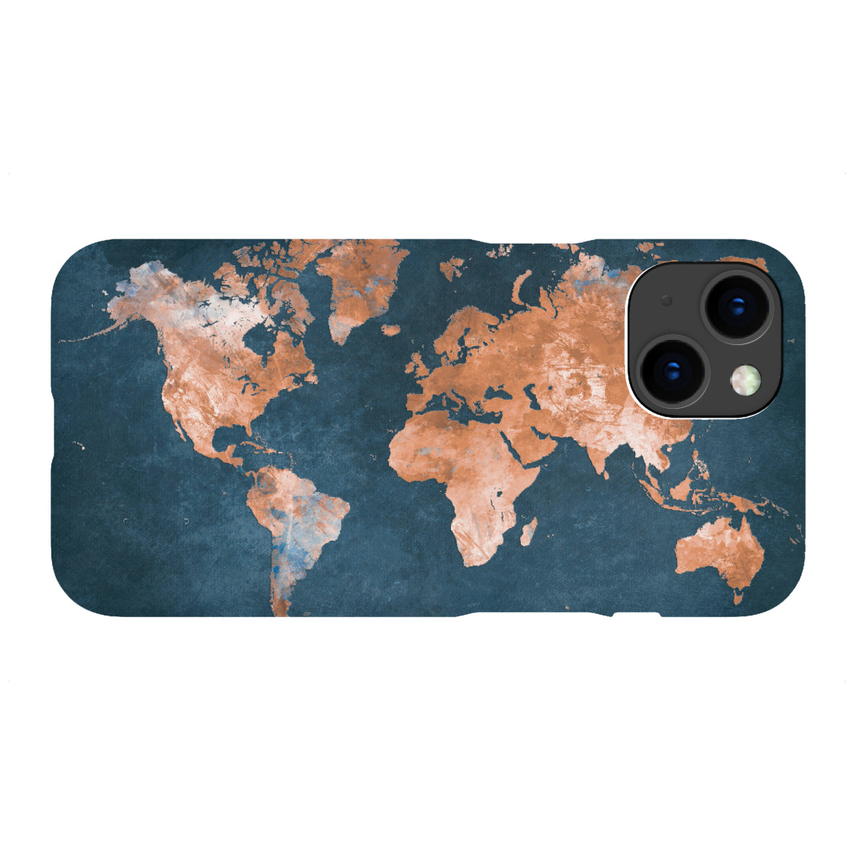 "World map brown and dark blue"für iPhone - Premium-Case Handyhülle artboxONE