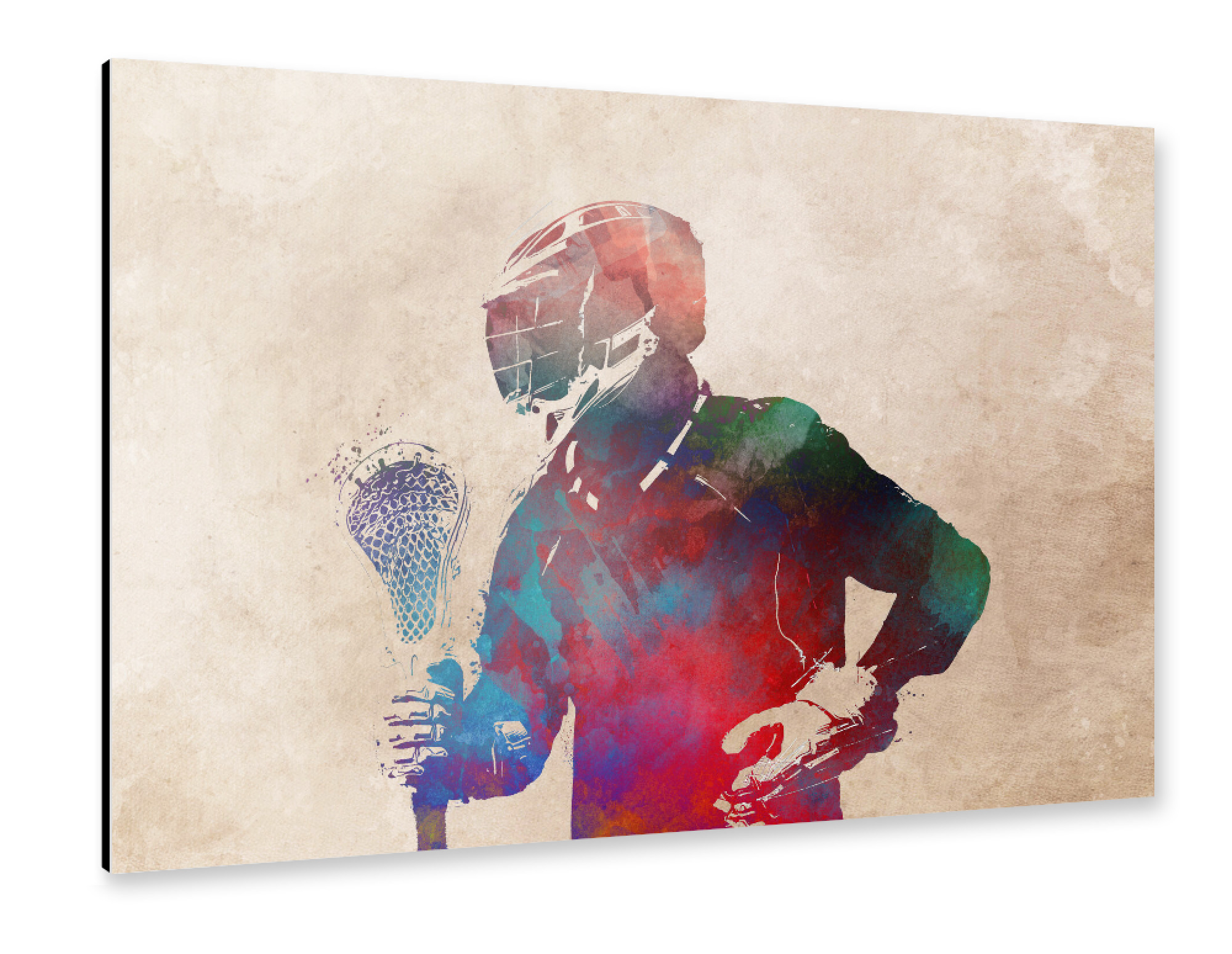 Alu-Dibond "Lacrosse player" 75x50 cm artboxONE