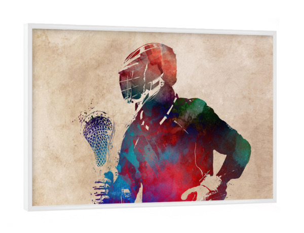 Poster mit weißem Rahmen "Lacrosse player" artboxONE - Sport - Lacrosse player,Lacrosse,Sport,Sports,Player,Team,Digital art,Spieler,Game,Spiel