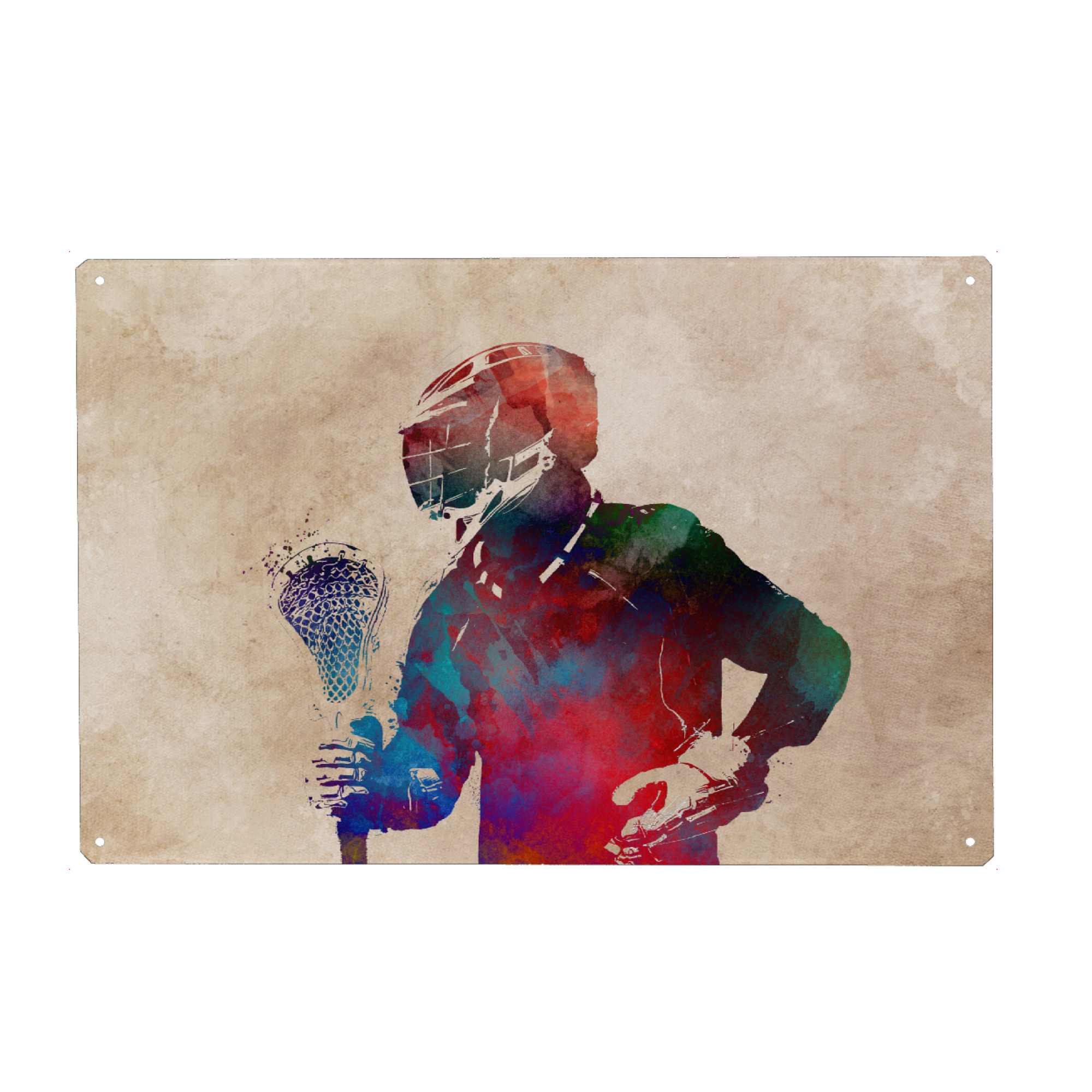 Metall Poster "Lacrosse player" artboxONE - Sport - Lacrosse player,Lacrosse,Sport,Sports,Player,Team,Digital art,Spieler,Game,Spiel - Blechschild