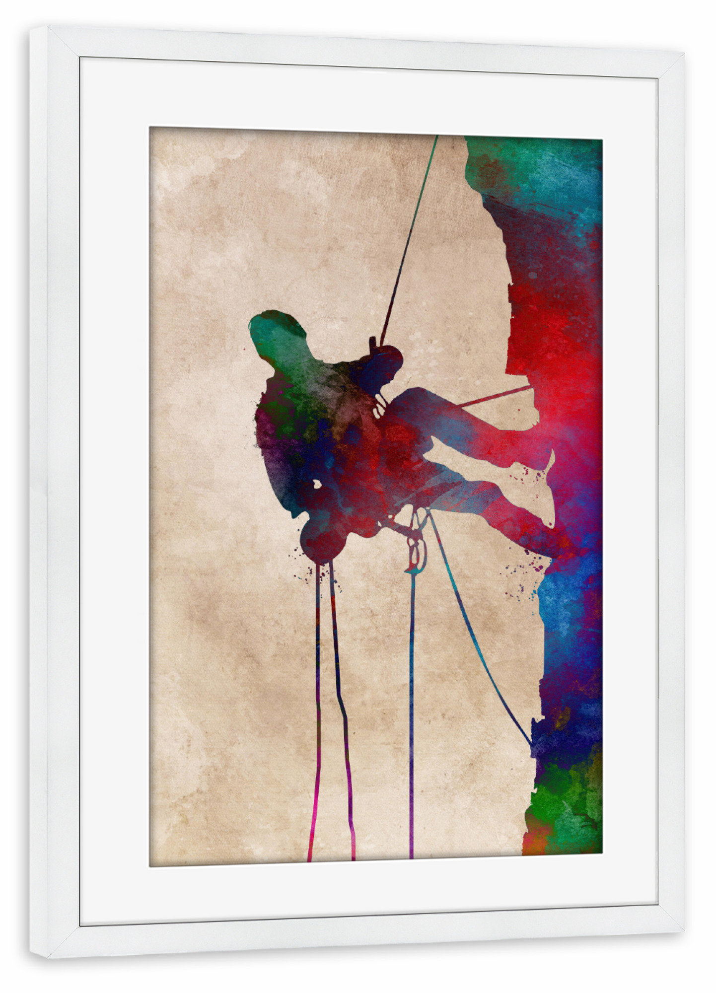 Poster mit Rahmen weiß "Climbing sport art" artboxONE - Sport,Sport / Motivation