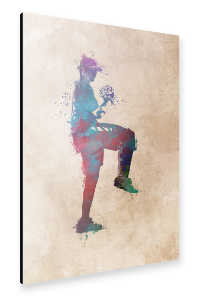 Alu-Dibond "Baseball player sport art" 30x20 cm artboxONE
