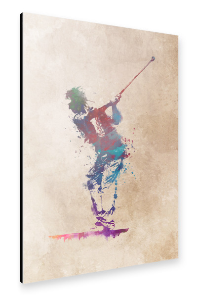 Alu-Dibond "Golf player art" 30x20 cm artboxONE