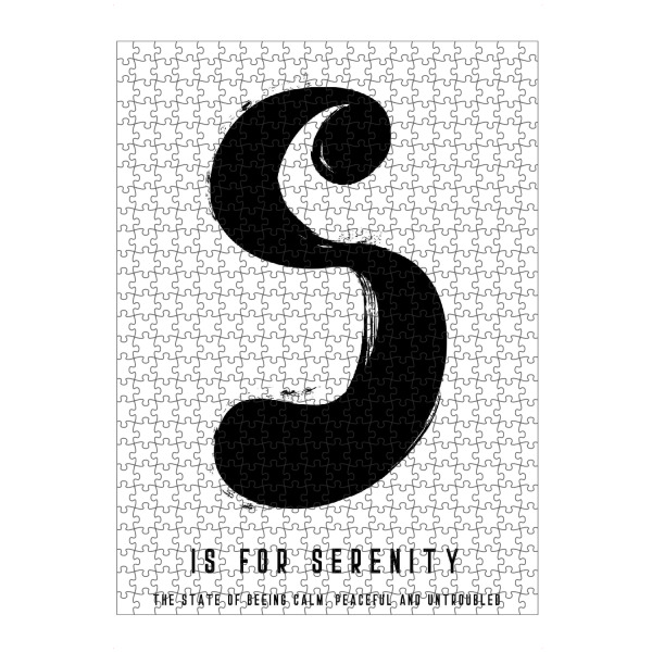 artboxONE Puzzle "S for Serenity" artboxONE - Typografie,Schwarzweiß,Buchstaben / S