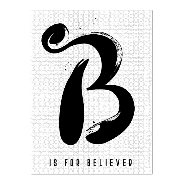 Puzzle Ravensburger "B for Believer" artboxONE - Typografie,Schwarzweiß,Buchstaben / B
