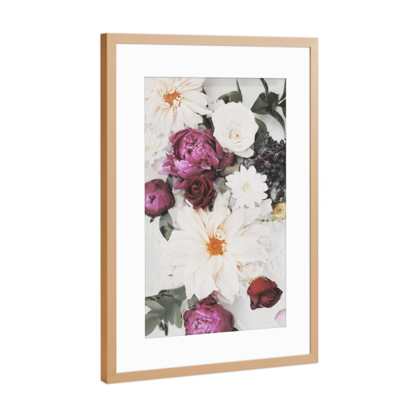 Poster mit Rahmen Kupfer "Faded Floral Abstract Artwork" artboxONE - Natur,Floral,Abstrakt,Für Mama