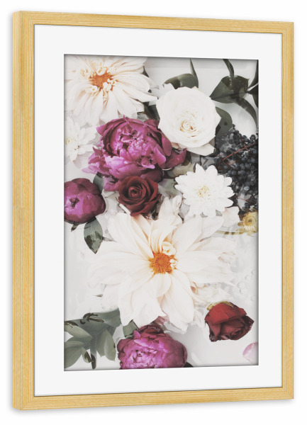 Poster mit Rahmen kiefer "Faded Floral Abstract Artwork" artboxONE - Natur,Floral,Abstrakt,Für Mama
