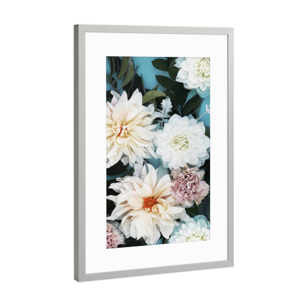 Poster mit Rahmen Silber "Elegant Dahlia Flowers" artboxONE - Natur,Floral,Für Mama