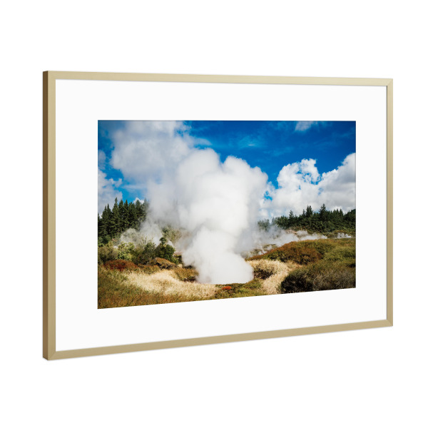 Poster mit Rahmen Gold "Craters of the Moon" artboxONE - Natur,Reise / Länder