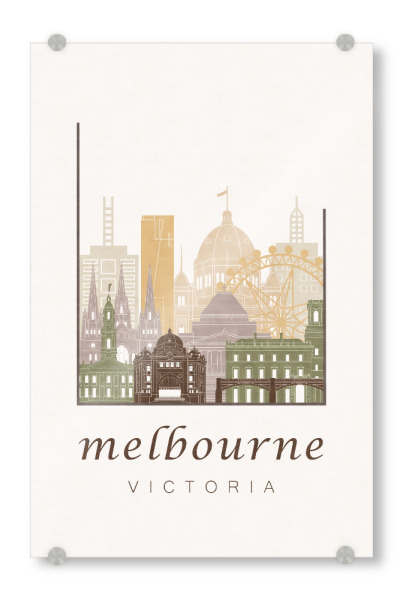 Acrylglasbild "Melbourne skyline rustic" artboxONE - Städte,Architektur