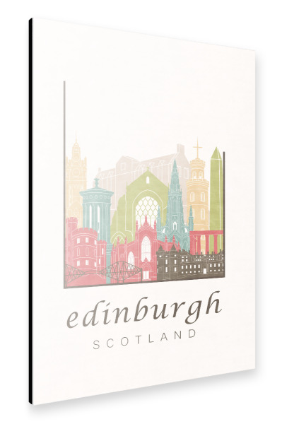 Alu-Dibond "Edinburgh skyline pastel" 30x20 cm artboxONE