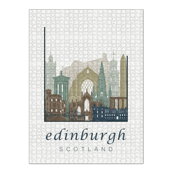 Puzzle Ravensburger "Edinburgh skyline light blue" artboxONE - Städte,Architektur