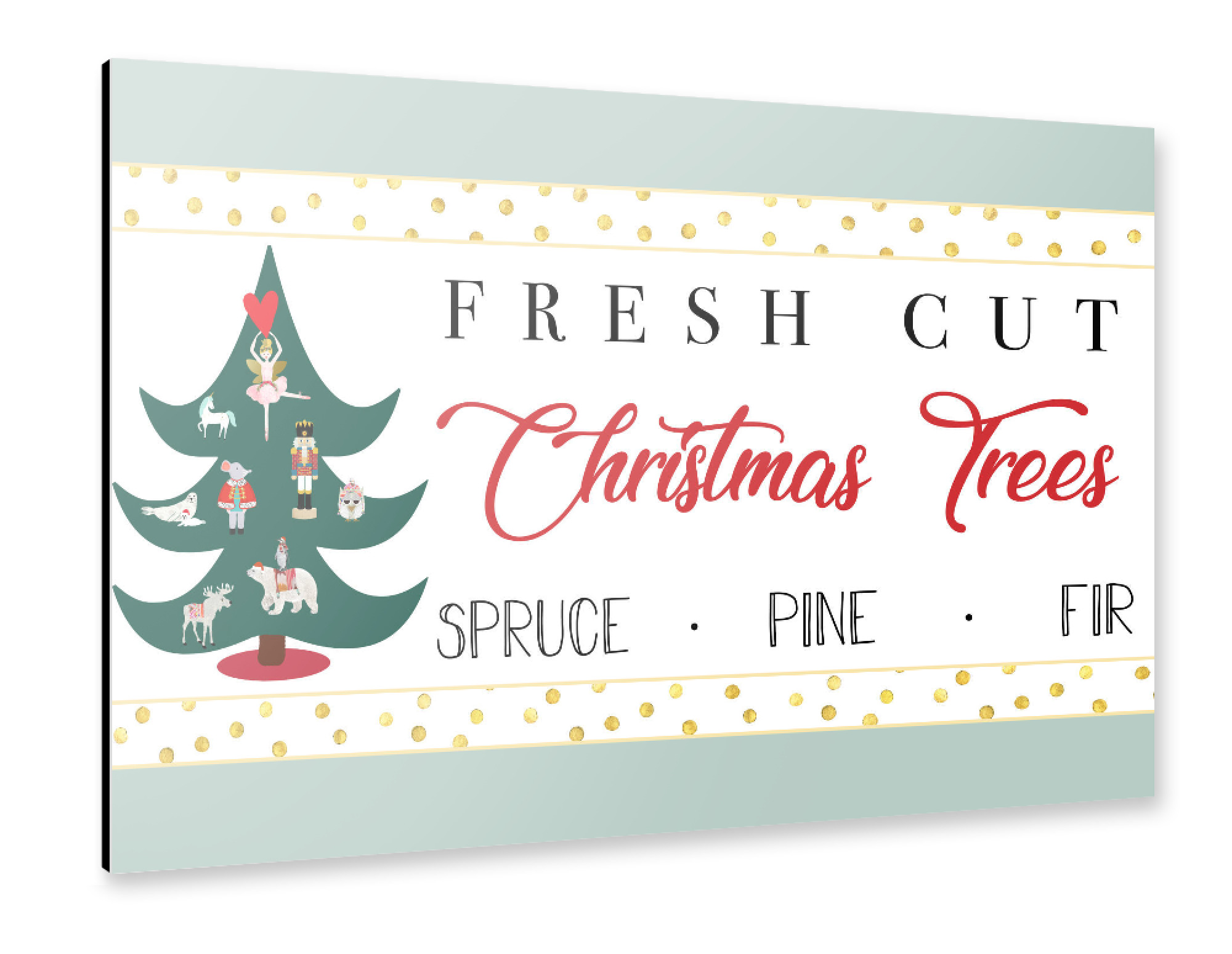 Alu-Dibond "Fresh cut Christmas Trees" 75x50 cm artboxONE