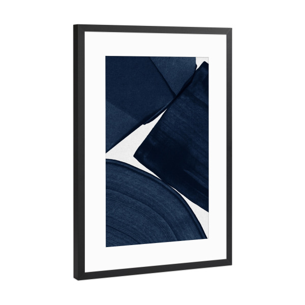 Poster mit Rahmen Schwarz (Metallic) "Abstract Blue Painting" artboxONE - Abstrakt,Geometrie