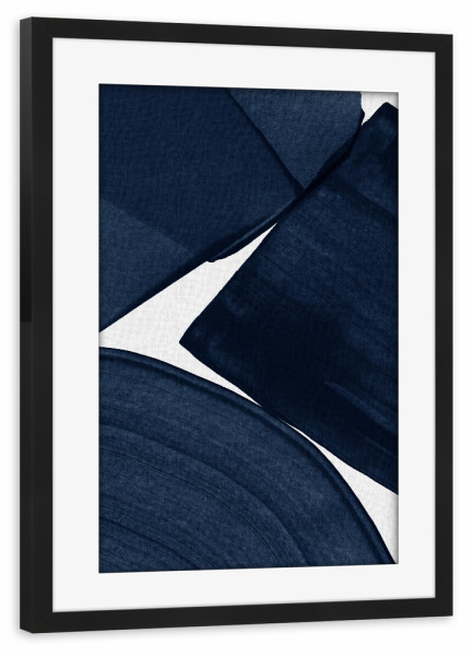 Poster mit Rahmen schwarz "Abstract Blue Painting" artboxONE - Abstrakt,Geometrie