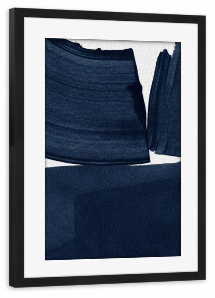 Poster mit Rahmen schwarz "Minimalist Blue Painting" artboxONE - Abstrakt,Geometrie