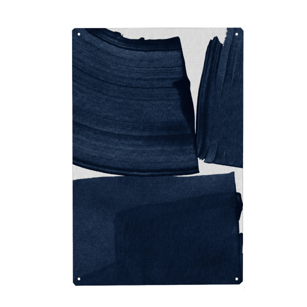 Metall Poster "Minimalist Blue Painting" artboxONE - Abstrakt,Geometrie