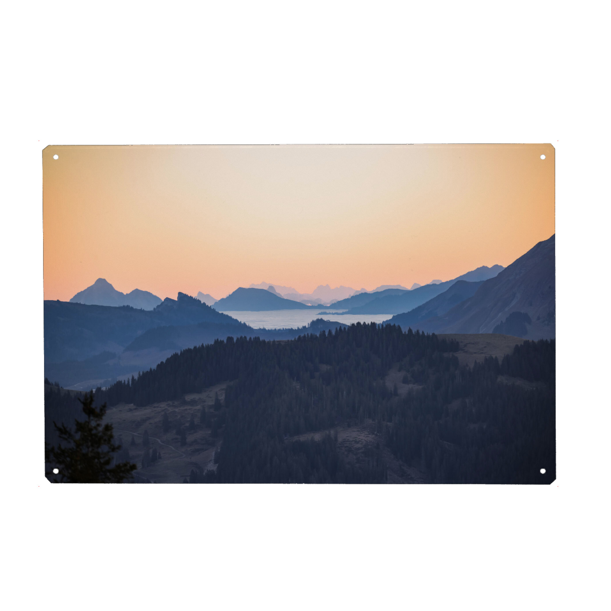 Metall Poster "Apricot Sunrise" artboxONE - Natur
