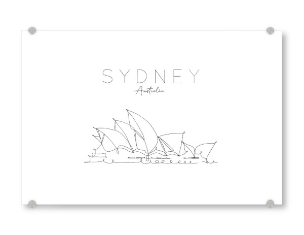 Acrylglasbild "Opera House Sydney" artboxONE - Städte,Reise,Schwarzweiß,Städte / Sydney