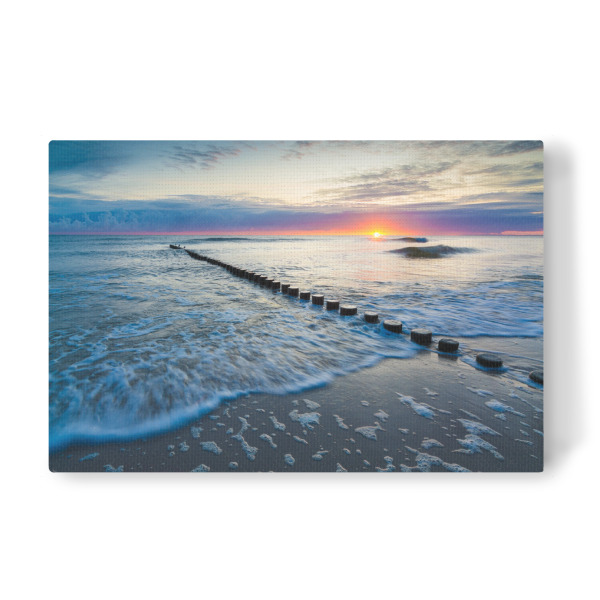 Leinwandbild "Sonnenaufgang am Ostsee Strand" artboxONE - Reise / Strand und Meer