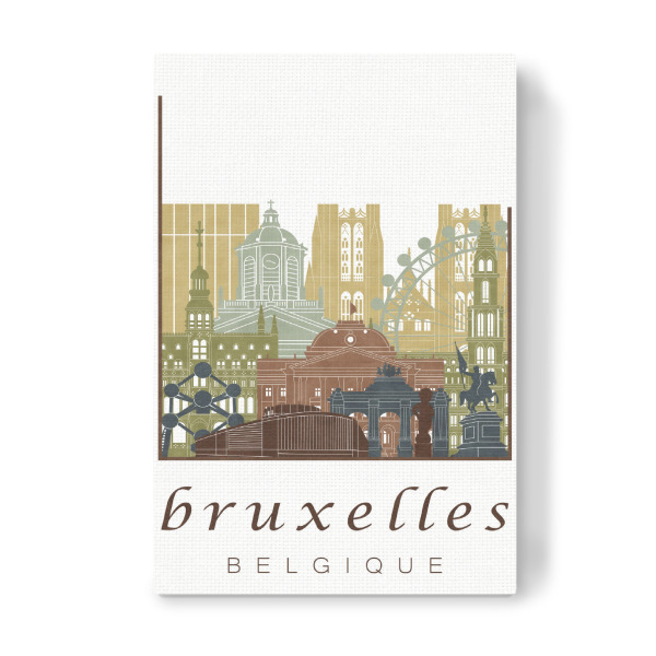 Leinwandbild "Brussels skyline light brown" artboxONE - Städte,Architektur