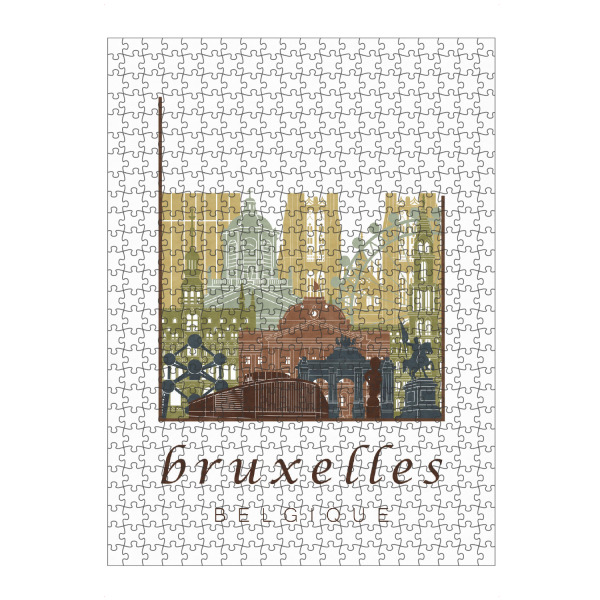 artboxONE Puzzle "Brussels skyline light brown" artboxONE - Städte,Architektur