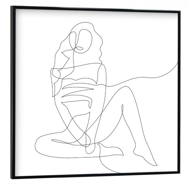 Poster mit schwarzem Rahmen 30x30 cm "Woman - line art" artboxONE - Menschen,Schwarzweiß,Fashion