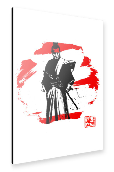 Alu-Dibond "Samurai in red and white" 30x20 cm artboxONE